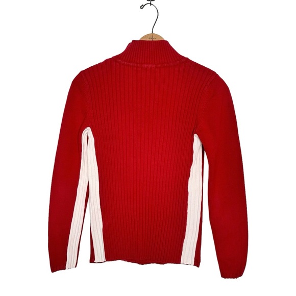 Tommy Hilfiger | Red Snap Button Collar Sweater Y2K Size Medium - Picture 9 of 14